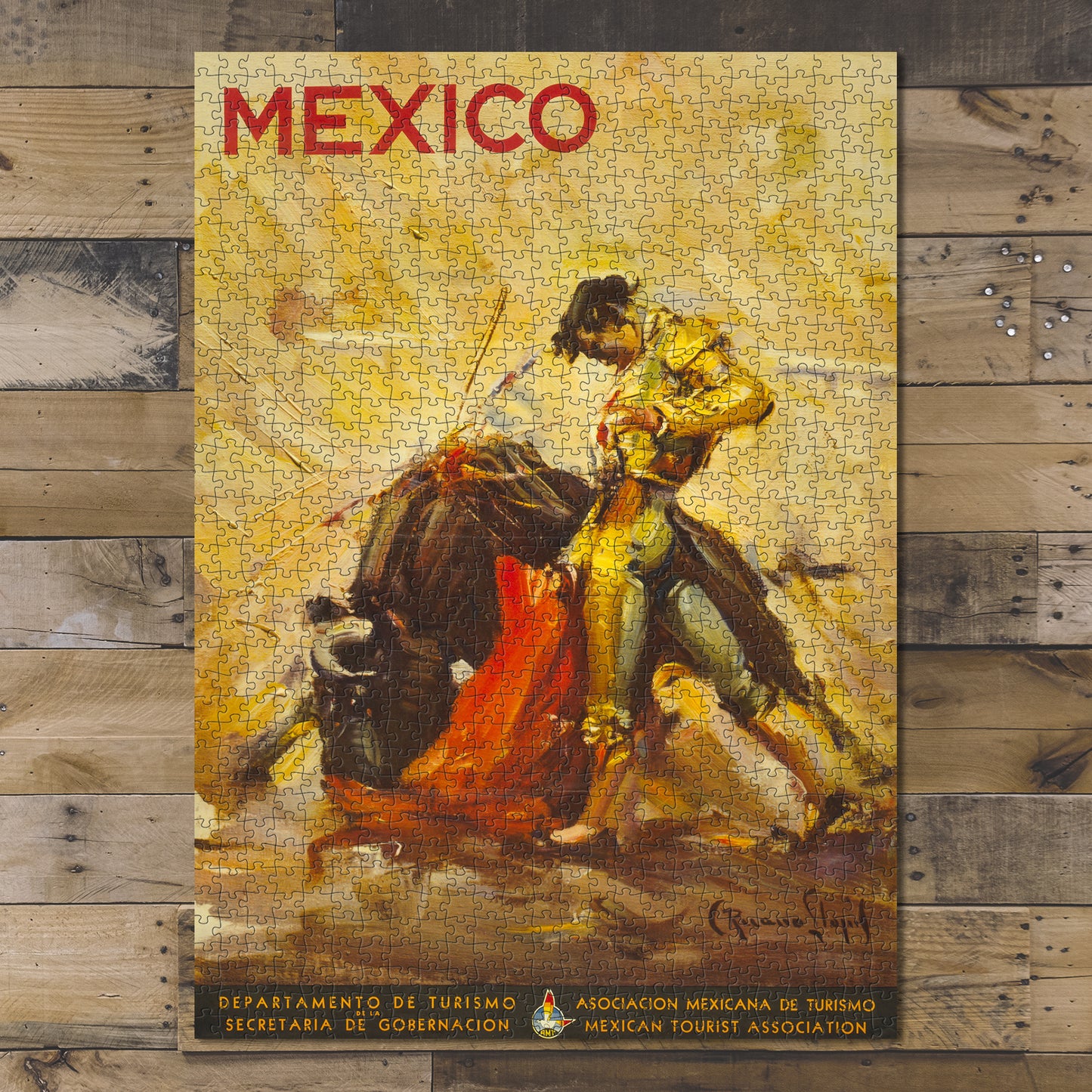 1000 piece puzzle Photo: Mexico bullfighting scene Jigsaw Puzzle Game for Adults
