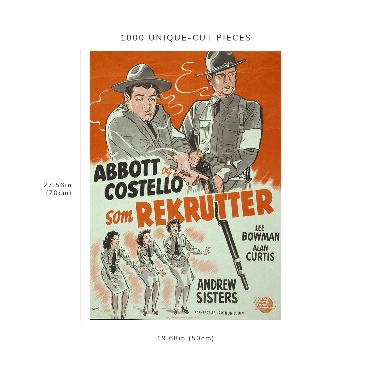 1000 piece puzzle - 1950 Photo: As recruits, Abbott and Costello | Andrews Sisters
