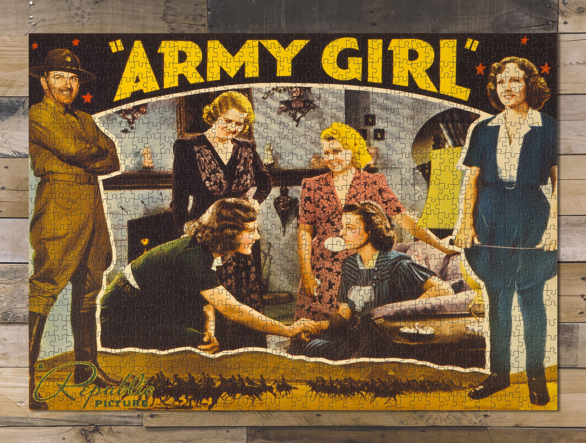 1000 piece puzzle 1938 Photo: Army girl Madge Evans James Gleason Ruth Donnelly