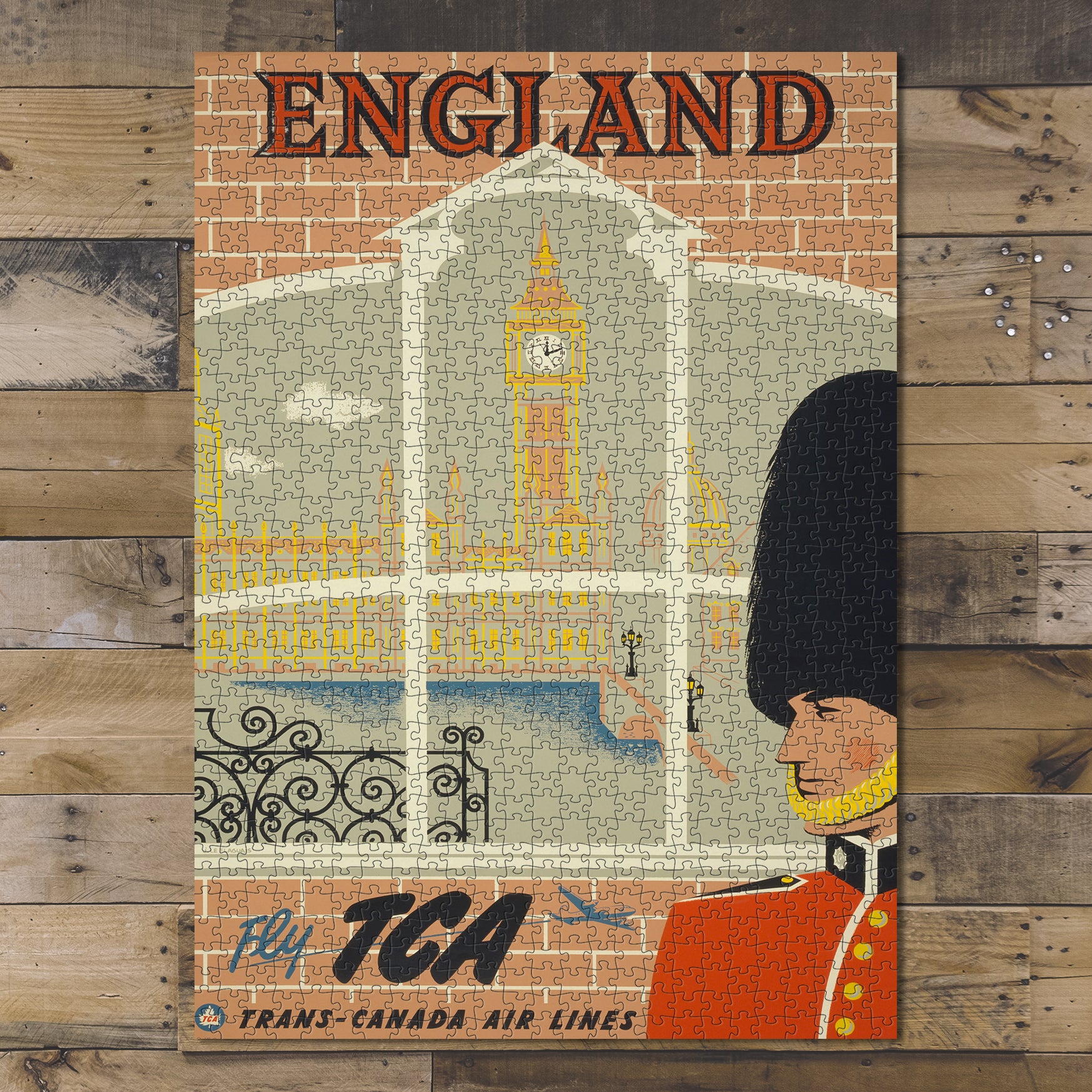 1000 piece puzzle 1953 Photo: England Fly TCA Trans-Canada Air Lines London Big Ben Unique Gift