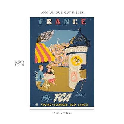 1000 piece puzzle - Photo: France | Fly TCA | Trans-Canada Air Lines | Paris | Cafe Table | Kiosk