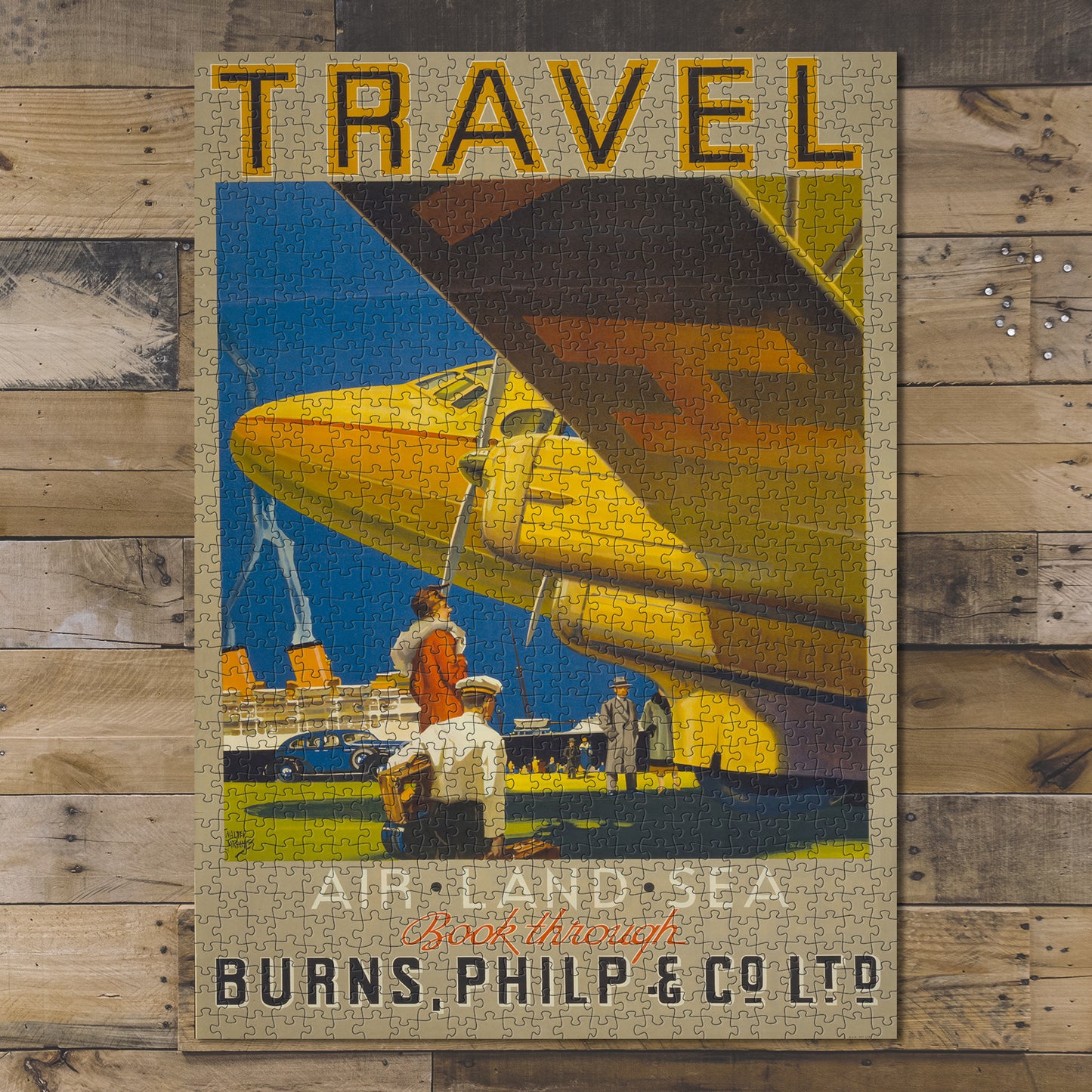 1000 piece puzzle 1935 Photo: Travel, Air, Land, Sea Burnes, Philip & Company Australia