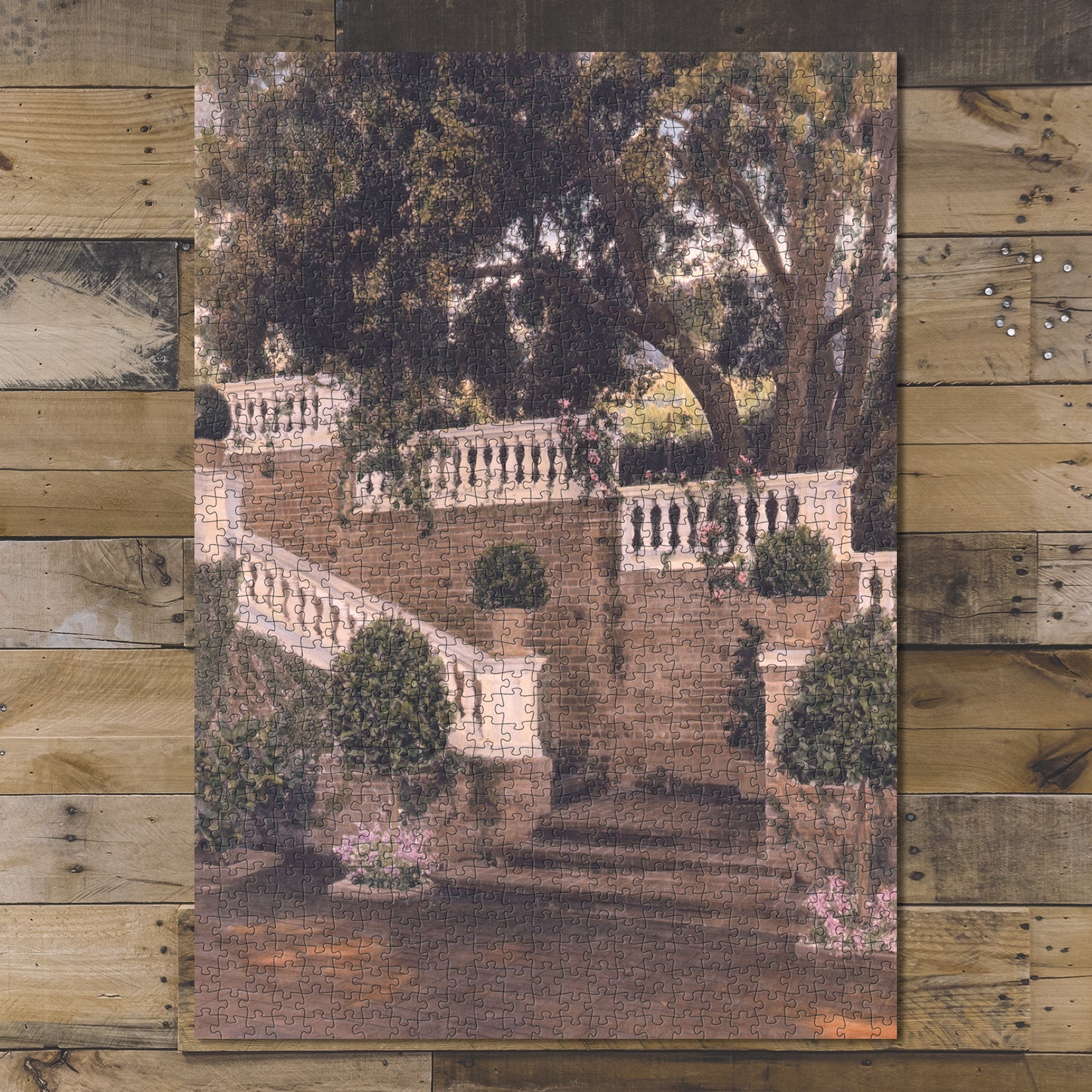 1000 piece puzzle Photo: Garden Wall Stairway estate of Mrs. F.L. Loring Pasadena, Los Angeles County, CA 1000 piece piece puzzle