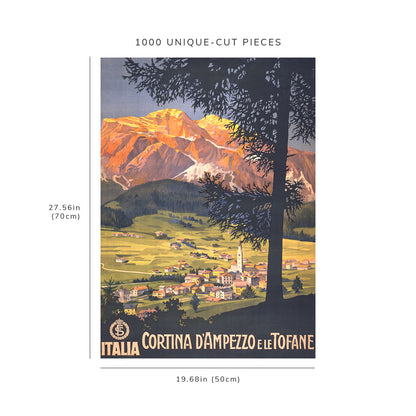 1000 piece puzzle - 1920 Photo: Cortina d'Ampezzo e le Tofane, Italia | Italy | Birthday Present Gifts