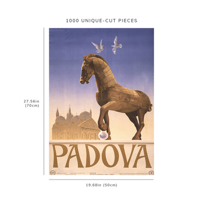 1000 piece puzzle - 1947 Photo: Padova | Trojan Horse | Basilica di Sant'Antonio, Italy