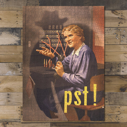 1000 piece puzzle Photo: Pst! Propaganda poster warn about the danger of being overheard