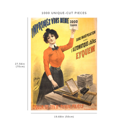 1000 piece puzzle - 1899 Photo: Advertisement | Printing Press | Paris, France