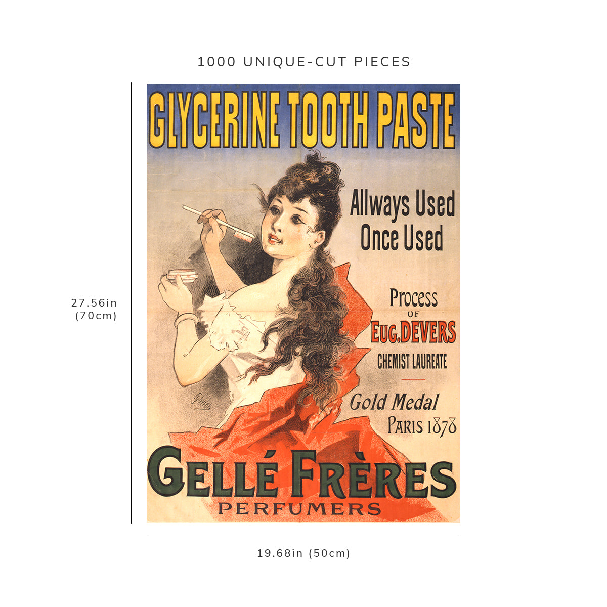 1000 piece puzzle - 1889 Photo: Advertisement | Glycerine Tooth Paste | Gelle Freres Perfumers