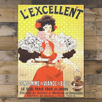 1000 piece puzzle 1895 Photo: The excellent, beef consommé Advertisement Meunier