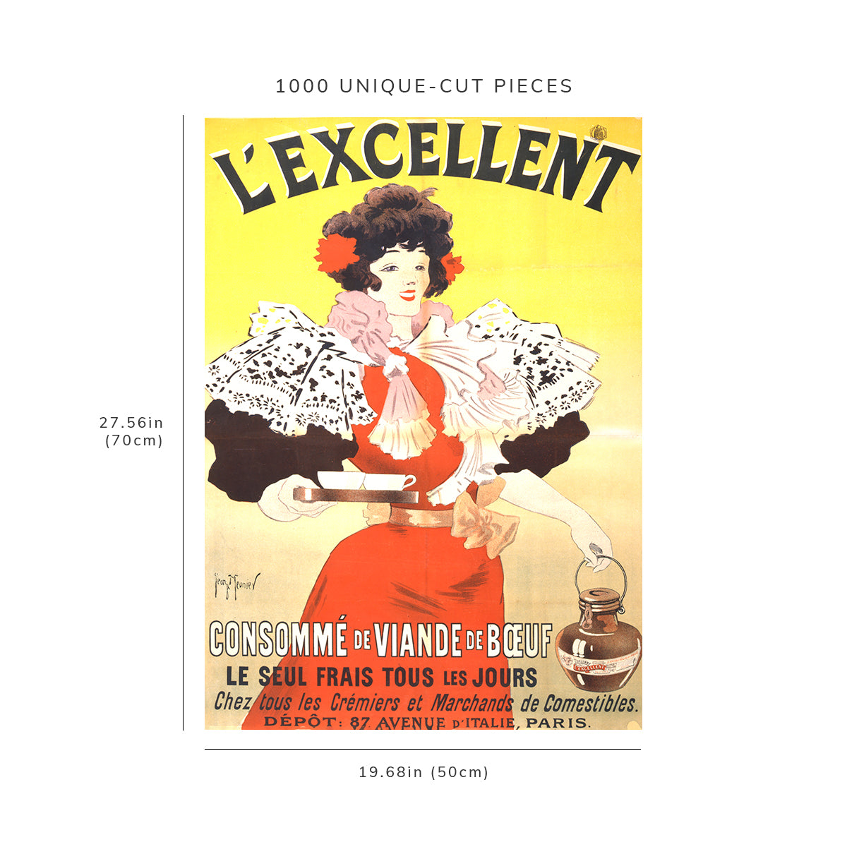 1000 piece puzzle - 1895 Photo: The excellent, beef consommé | Advertisement | Meunier