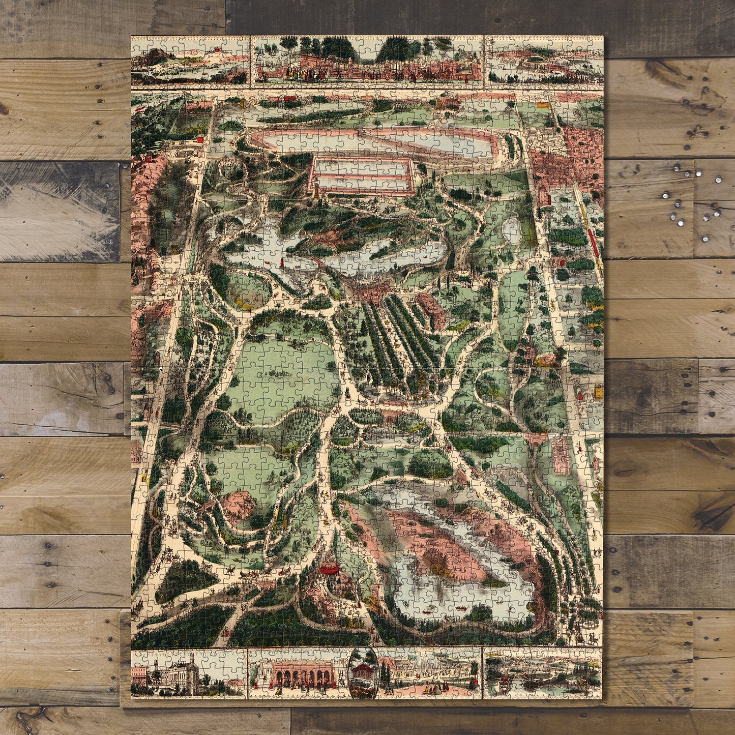 1000 piece puzzle 1860 Map of Central Park, N.Y Family Entertainment Jigsaw Puzzle Game for Adults