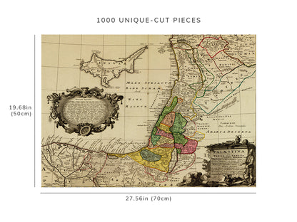 1000 piece puzzle - 1744 Map of Early Palestine| Birthday Present Gifts | Family Entertainment