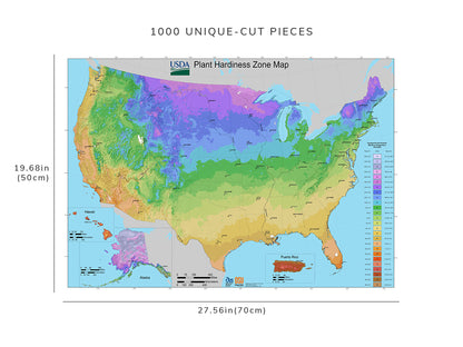 1000 piece puzzle - USDA Plant Hardiness Zone Map | United States Average Annual Extreme Minimum Temperature 1976-2005 | 1000 piece puzzle