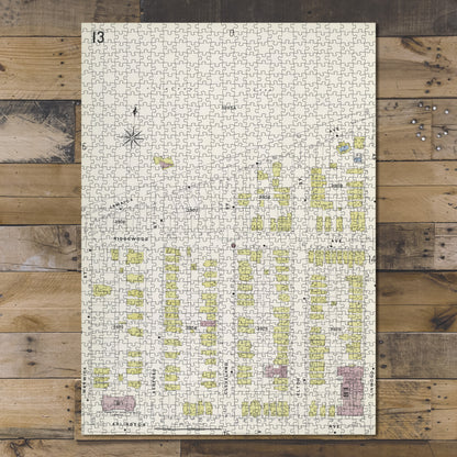 1000 Piece Jigsaw Puzzle 1884 Map of New York Brooklyn V. 8, Plate No. 13 Map