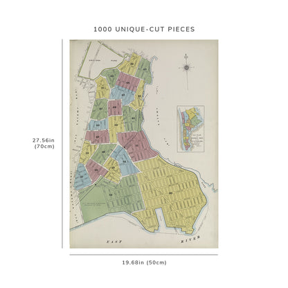 1000 Piece Jigsaw Puzzle: 1884 Map of New York Key continued Sanborn Map Company | Vinta
