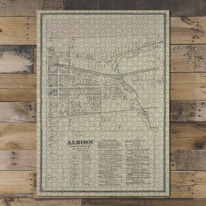 1000 Piece Jigsaw Puzzle 1875 Map of Philadelphia Albion East of Main St. Village Albio