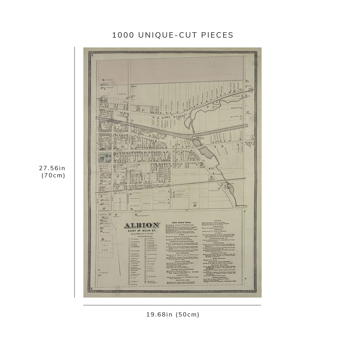 1000 Piece Jigsaw Puzzle: 1875 Map of Philadelphia Albion East of Main St. Village Albio