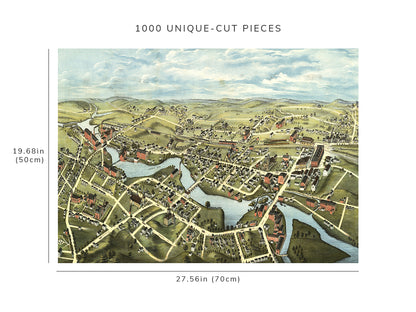 1000 piece puzzle - 1877 Map| View of Putnam, Conn. | Birthday Present Gifts | Family Entertainment | Fun