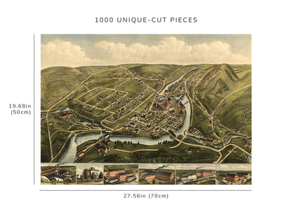 1000 piece puzzle - 1879 Map| View of Seymour, Conn. | Family Entertainment | Jigsaw Puzzle Game for Adults