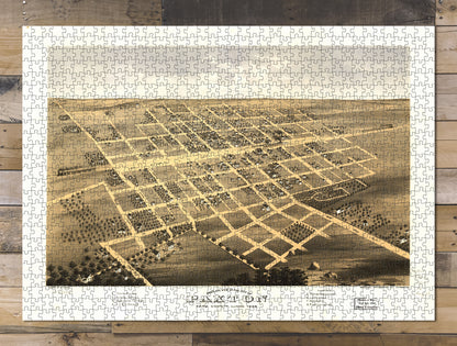 1000 piece puzzle 1869 Map of the city of Paxton, Ford County, Illinois Jigsaw Puzzle Game for Adults