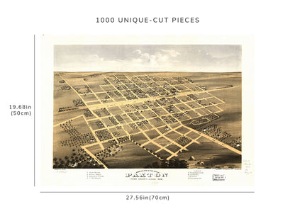 1000 piece puzzle - 1869 Map of the city of Paxton, Ford County, Illinois | Jigsaw Puzzle Game for Adults