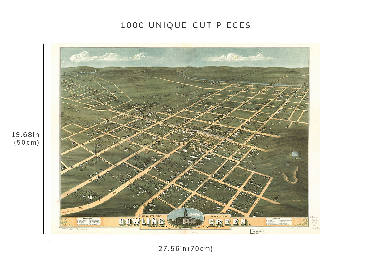 1000 piece puzzle - 1871 Map of the city of Bowling Green, Warren County, Kentucky