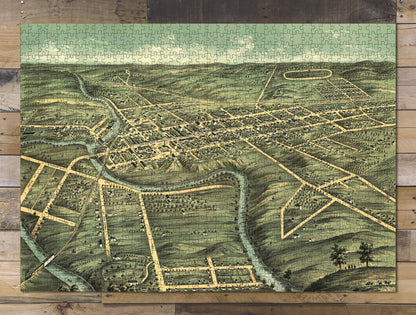 1000 piece puzzle 1870 Map| Bird's eye view of the city of Paris, Bourbon County Birthday Present Gifts