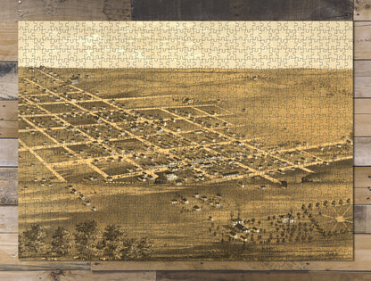1000 piece puzzle 1869 Map| Bird's eye view of the city of Holden, Johnson Co., Missouri