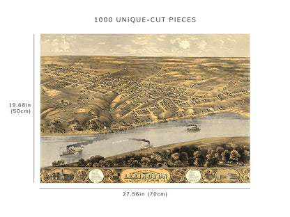 1000 piece puzzle - 1869 Map| Bird's eye view of the city of Lexington, Lafayette Co.