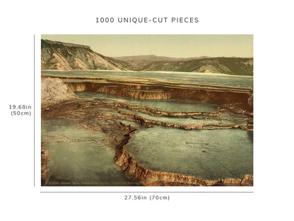 1000 piece puzzle - 1898 | Summit Basin, Mammoth Hot Spring, Yellowstone, WY | Family Entertainment