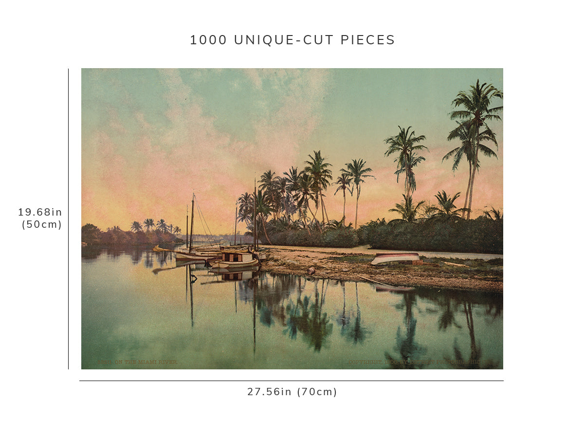 1000 piece puzzle - 1900 | Miami River | Florida | Birthday Present Gifts | Family Entertainment