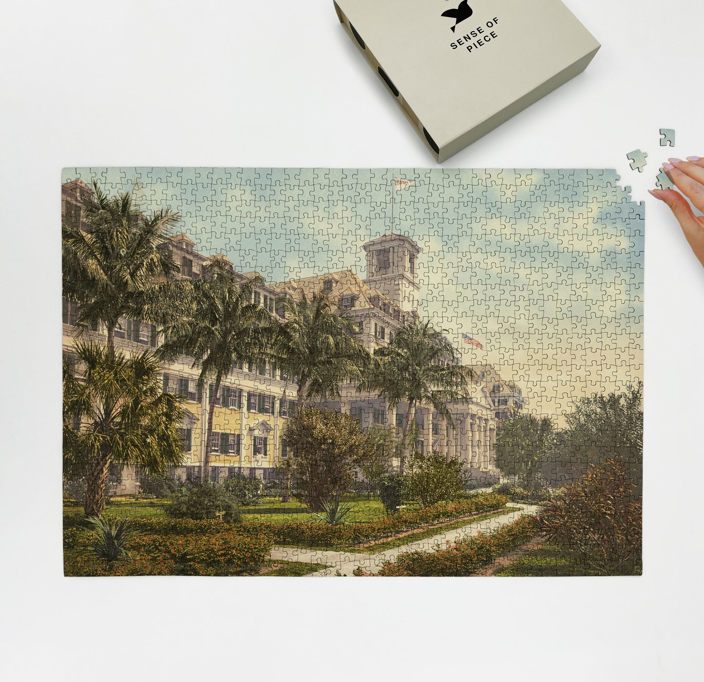 1000 piece puzzle 1900 Royal Ponciana Palm Beach Jigsaw Puzzle Game for Adults