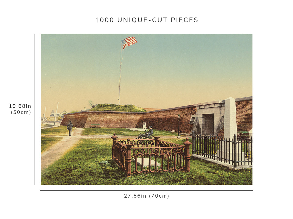 1000 piece puzzle - 1900 Fort Moultrie | Osceola's grave | Charleston, SC | Jigsaw Puzzle Game for Adults