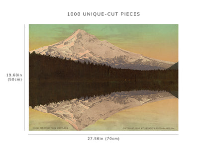 1000 piece puzzle - 1900 |Mount Hood | Lost Lake | mountains | Oregon | Jigsaw Puzzle Game for Adults