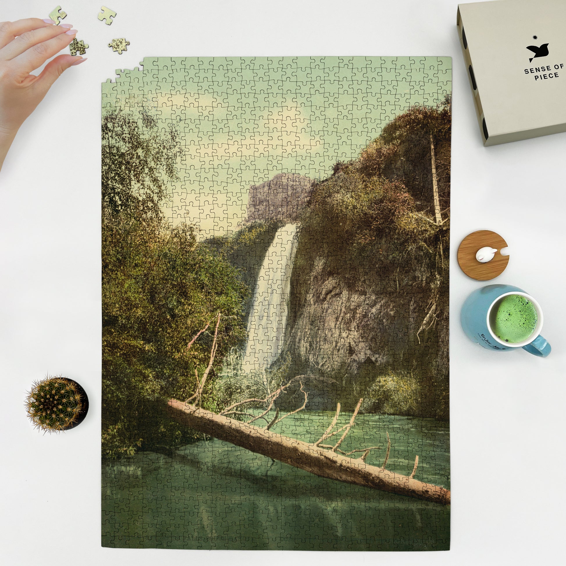 1000 piece puzzle 1901 Spearfish Falls Black Hills, South Dakota SD Jigsaw Puzzle Game for Adults