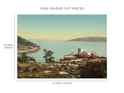 1000 piece puzzle - 1901 | Tadousac Landing | pier | Saguenay River | Family Entertainment | Unique Gift