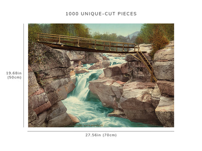 1000 piece puzzle - 1900 | Upper Falls | bridge | Ammonoosuc | White Mountains