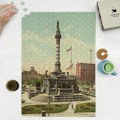 1000 piece puzzle 1900 Soldiers', Sailors' Monument, Cuyahoga County, OH Jigsaw Puzzle Game for Adult