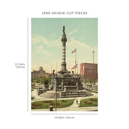 1000 piece puzzle - 1900 | Soldiers', Sailors' Monument, Cuyahoga County, OH | Jigsaw Puzzle Game for Adult