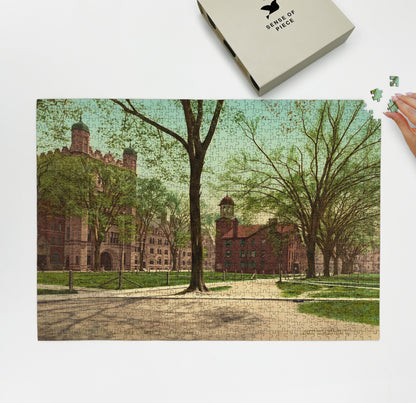 1000 piece puzzle 1901 Phelps Hall, Lyceum, Yale College University CT Birthday Present Gifts