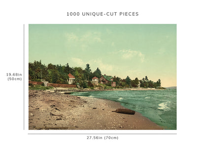 1000 piece puzzle - 1902 | Along the shore | Harbor Point, MI | Family Entertainment