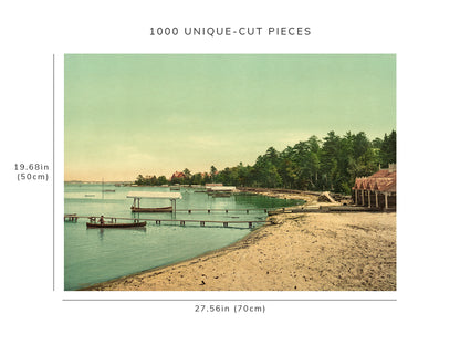 1000 piece puzzle - 1902 | The beach, Harbor Point | Birthday Present Gifts | Family Entertainment