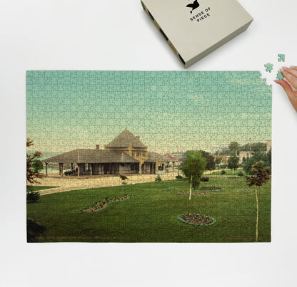 1000 piece puzzle Pere Marquette Station, Petoskey, Michigan Jigsaw Puzzle Game for Adults