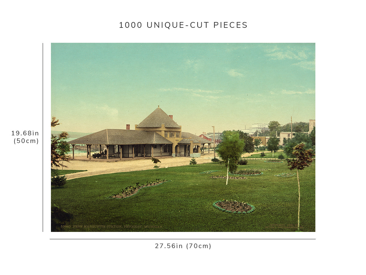1000 piece puzzle - Pere Marquette Station, Petoskey, Michigan | Jigsaw Puzzle Game for Adults