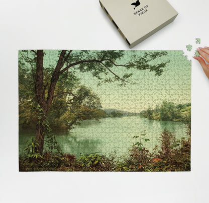 1000 piece puzzle 1902 French Broad Swannanoa Asheville, NC Birthday Present Gifts Hand made