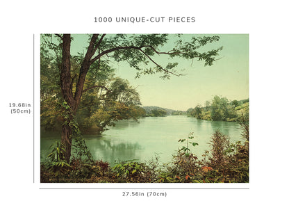 1000 piece puzzle - 1902 | French Broad | Swannanoa | Asheville, NC | Birthday Present Gifts | Hand made