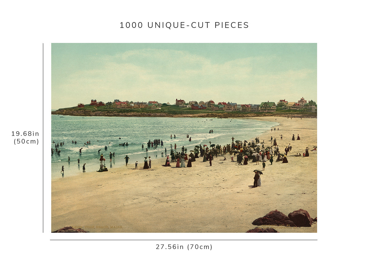 1000 piece puzzle - 1901 | York Beach, Maine | Jigsaw Puzzle Game for Adults | Birthday Present Gifts