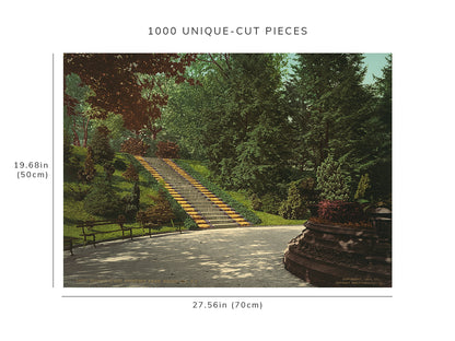 1000 piece puzzle - 1904 | Floral steps, Prospect Park, Brooklyn, N.Y. | Jigsaw Puzzle Game for Adults