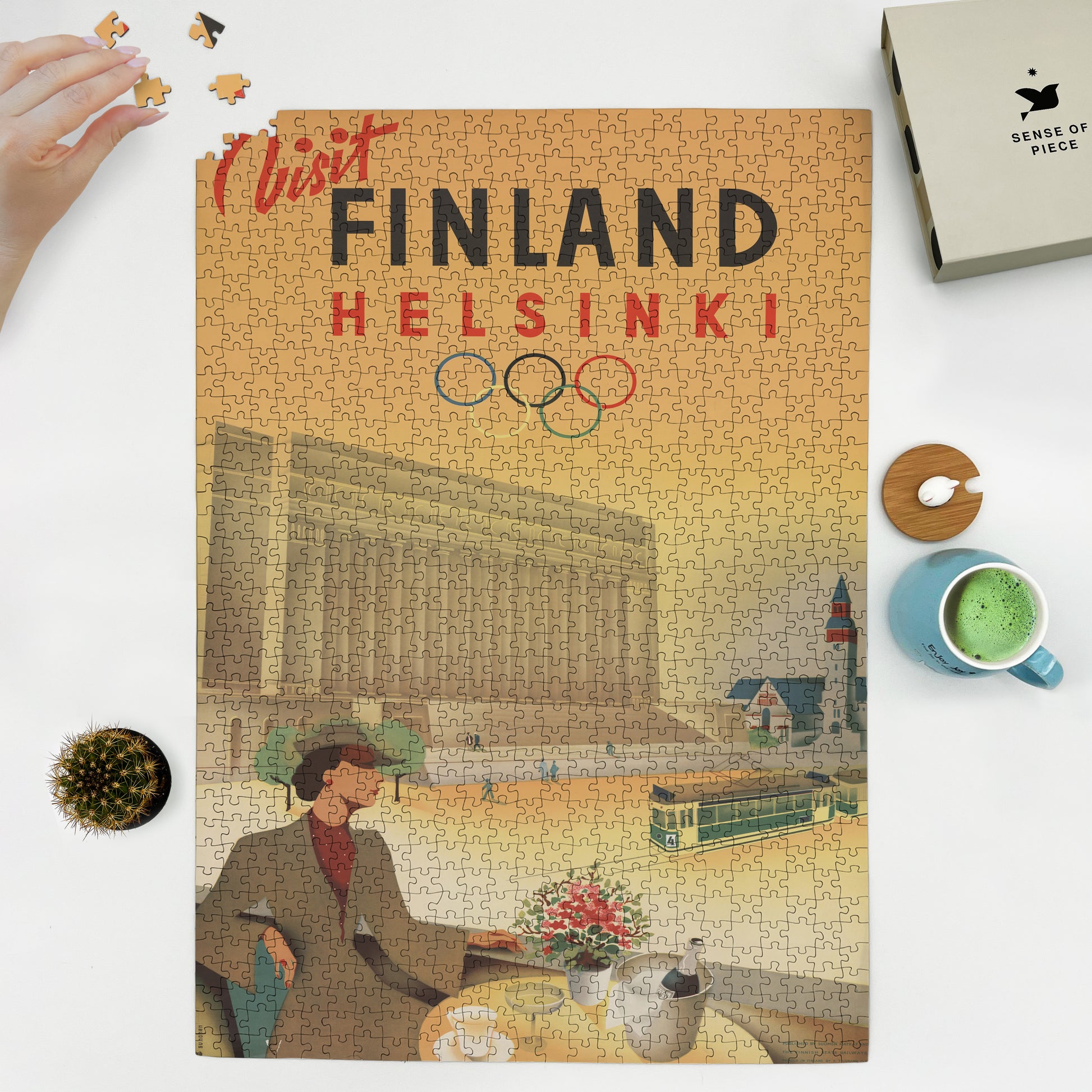 1000 piece puzzle 1940 Visit Finland Helsinki Jigsaw Puzzle Game for Adults Birthday Present Gift