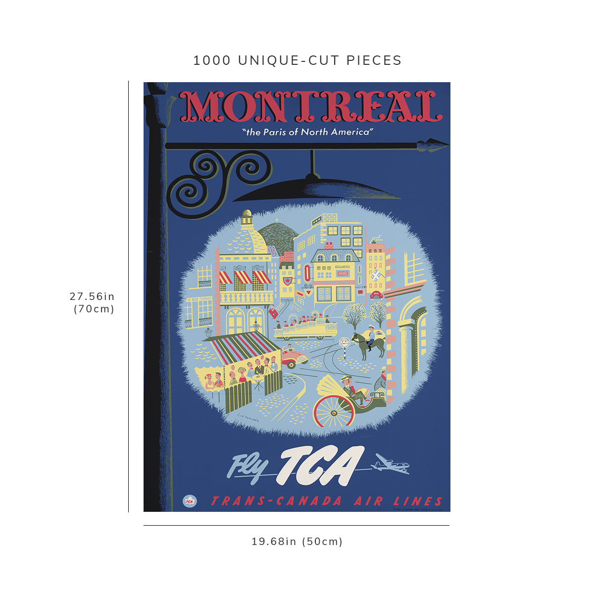 1000 piece puzzle - 1954 | Montreal, the Paris of North America | Birthday Present Gifts